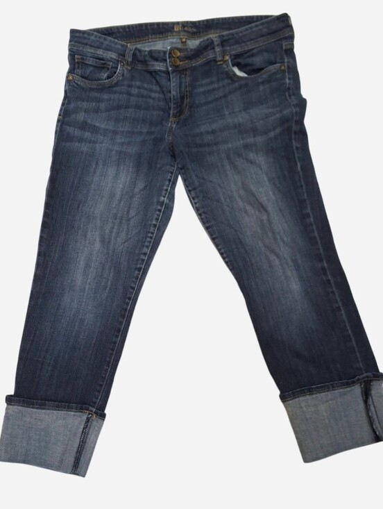 Kut from the Kloth Denim - Kut from the Kloth Indigo Blue Boyfriend Jeans with Cuffed Hem